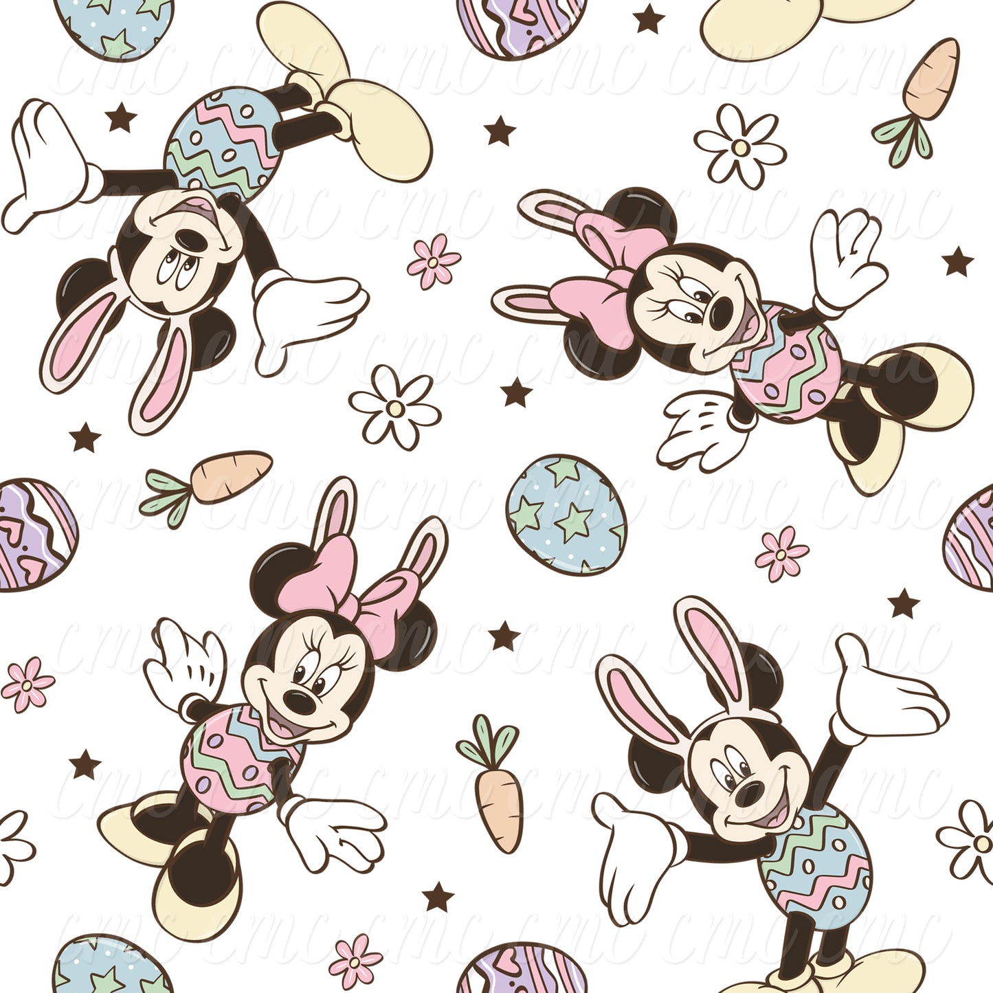 Magical Eggs Easter White Seamless Pattern