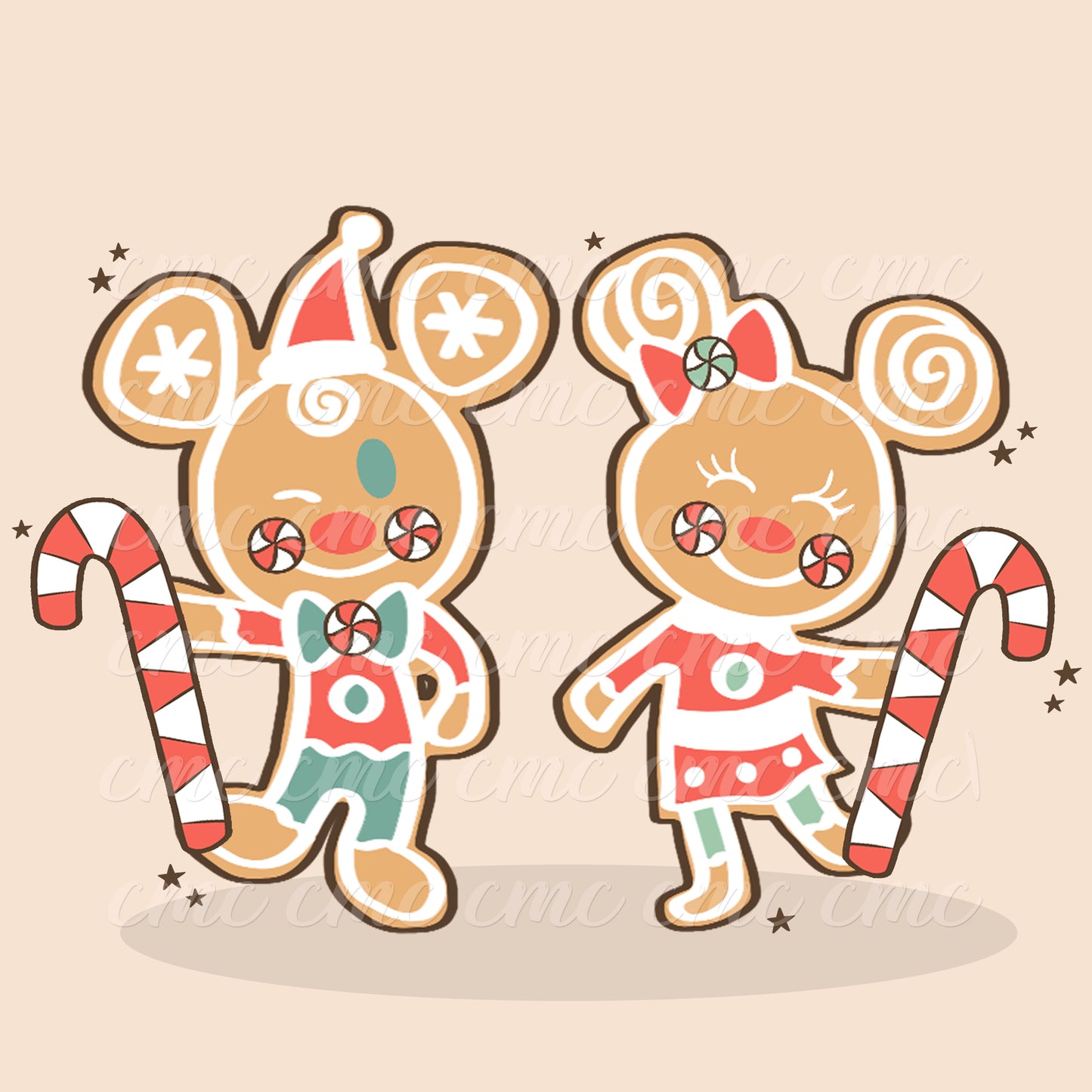 Magical Gingerbread Cookie Canes PNG