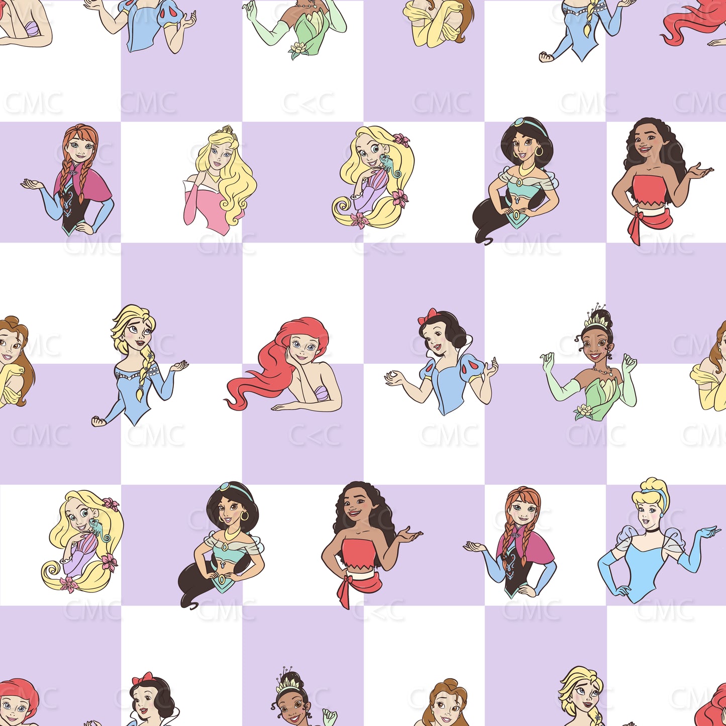 Princesses Purple Check Seamless Pattern - Limited!