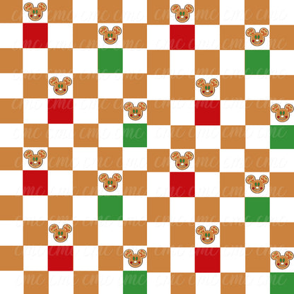 Magical Gingy Face Checkered Mix Seamless Pattern