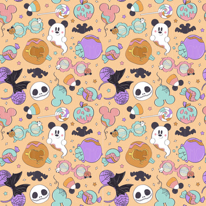 Halloween Magic Orange Seamless Pattern