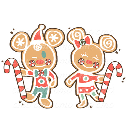 Magical Gingerbread Cookie Canes PNG