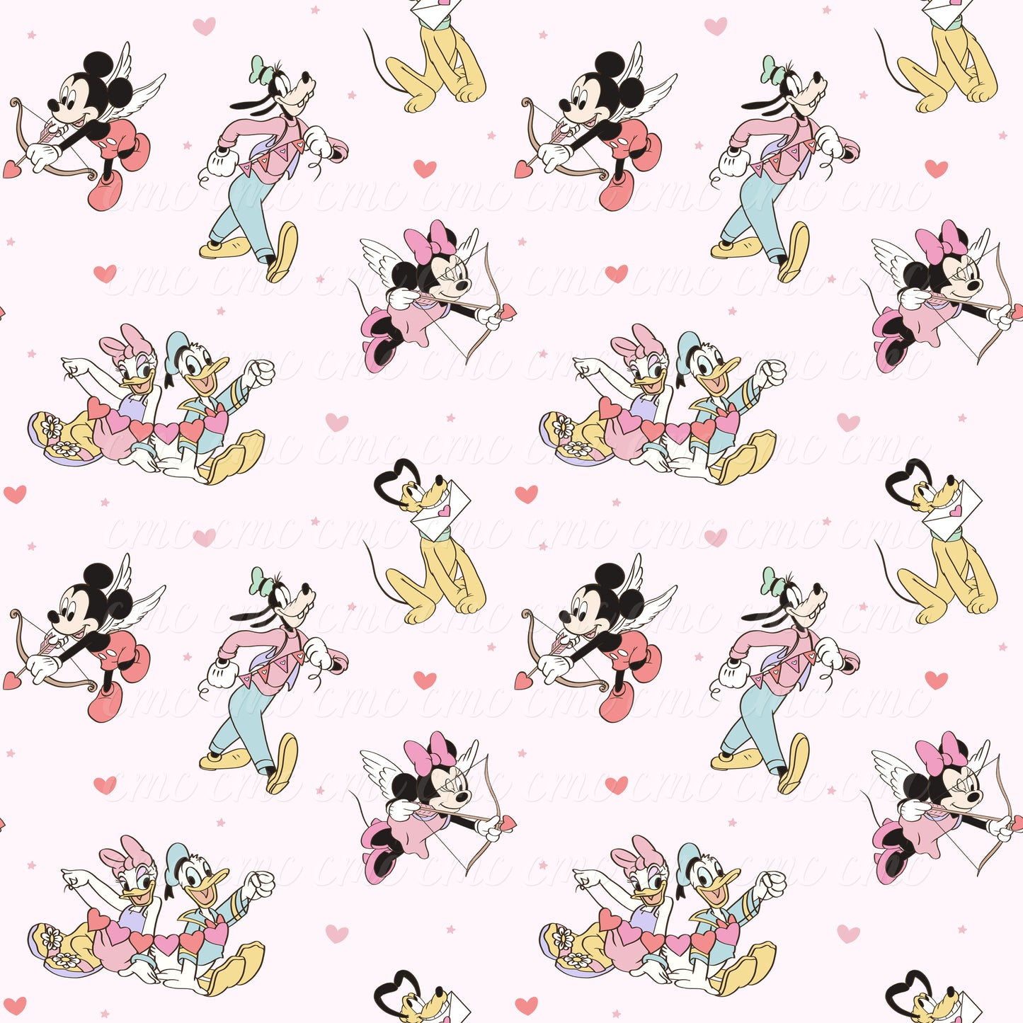 Magical Six Valentine Gang Lt Pink Seamless Pattern