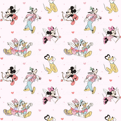 Magical Six Valentine Gang Lt Pink Seamless Pattern