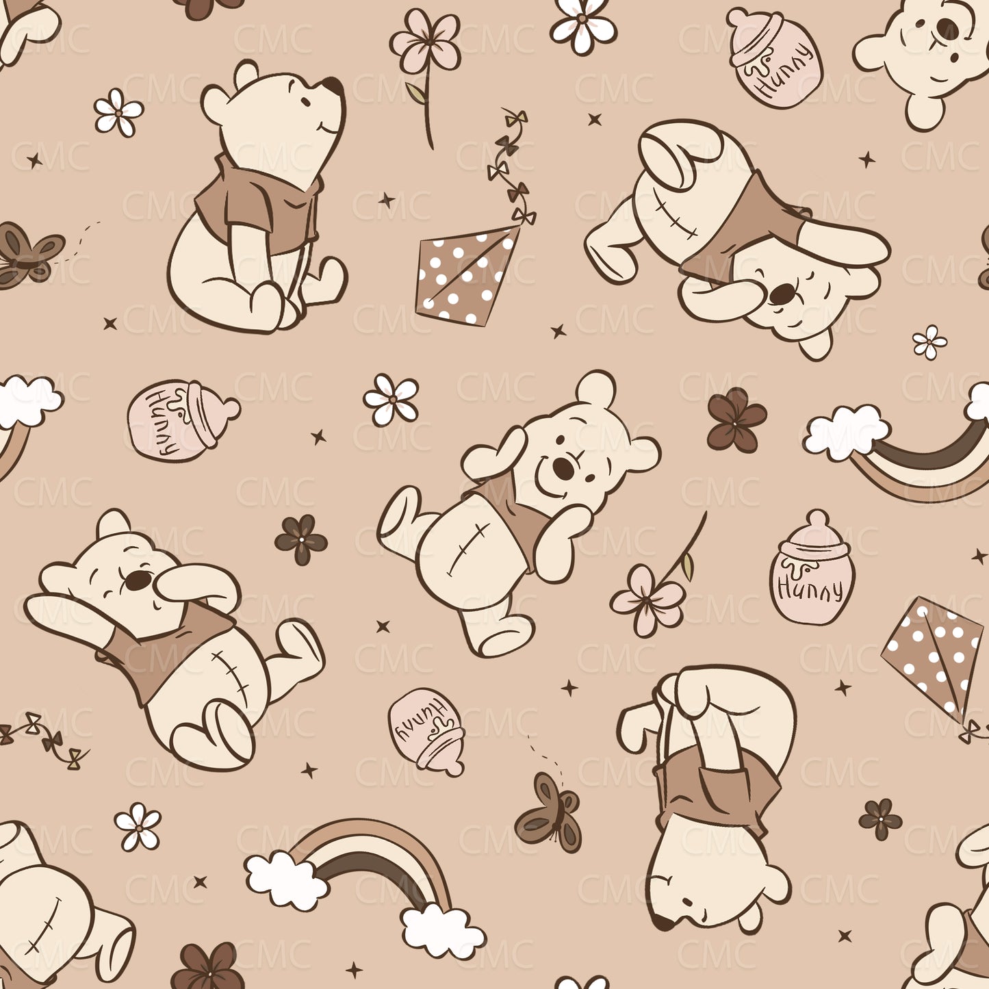 Spring Bear Mix Neutral Tan Seamless Pattern - Limited!